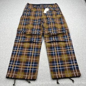 NEW Nanamica x Awake NY Cargo Pants Mens 36 Brown Plaid ALPHADRY M-51 Trousers